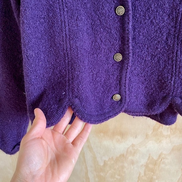 Vintage Braemar Petites by Jeremy Scott | 100% Wool Button Down Sweater Jacket - Picture 2 of 4